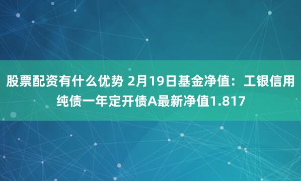 股票配资有什么优势 2月19日基金净值：工银信用纯债一年定开债A最新净值1.817